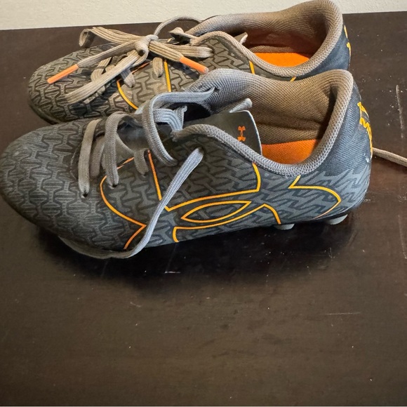 Under Armour Kids Soccer Cleats - Gray and Orange - Picture 1 of 4